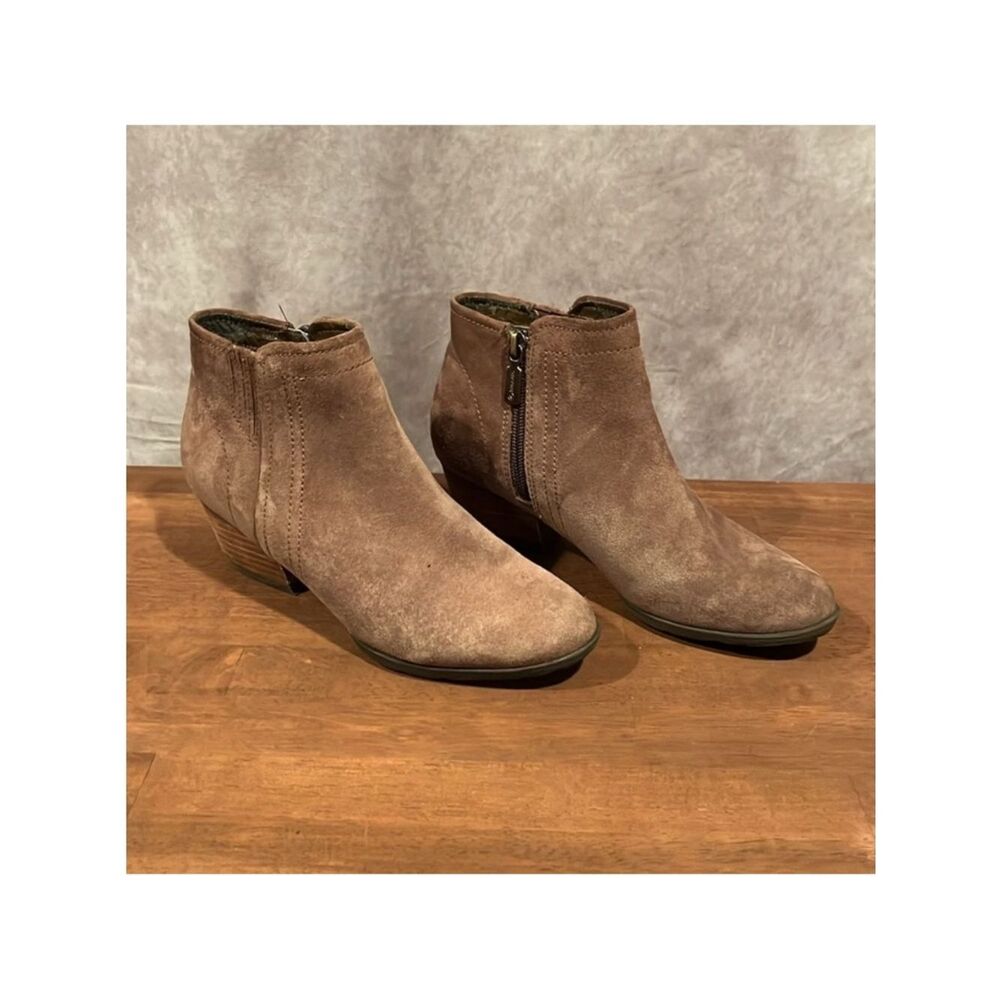 Blondo Valli Waterproof Ankle Bootie brown suede size 6.5